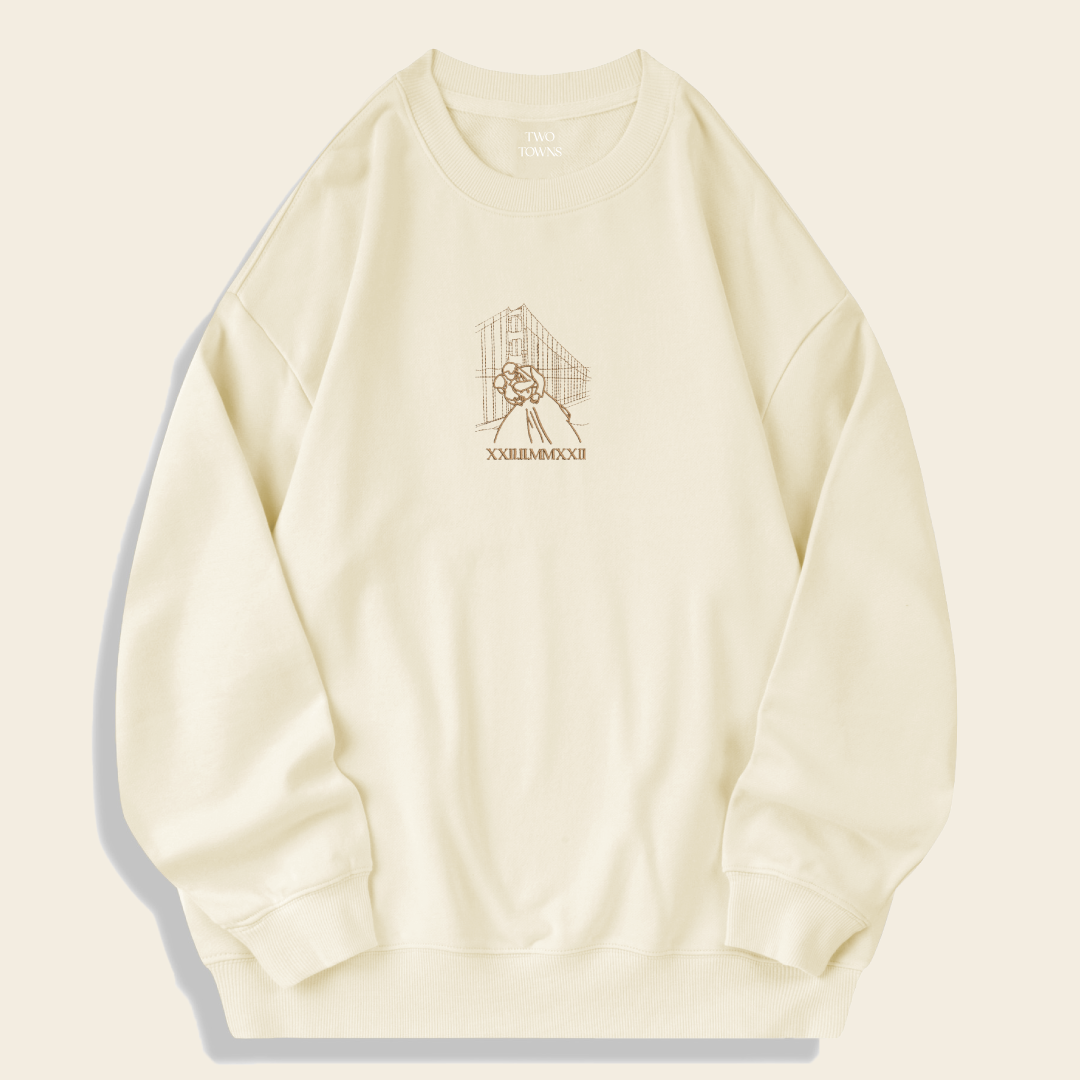 Customised Photo Outline Sweatshirt in Cream – Two Towns Apparel